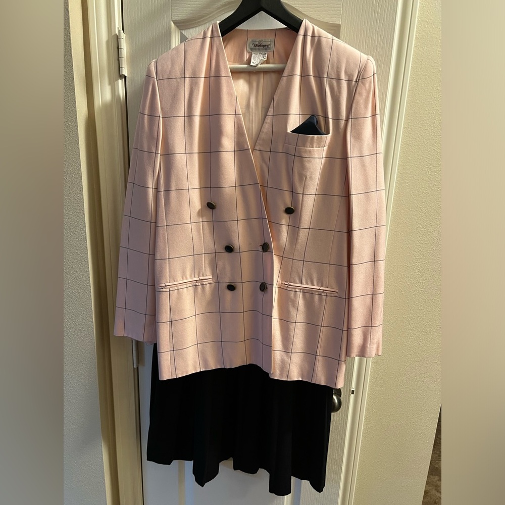 Size 16 pink striped jacket dress
